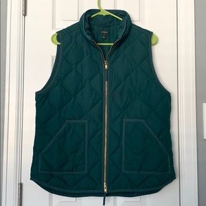 J.Crew Quilted Excursion Vest in Hunter Green